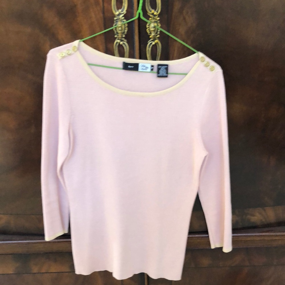Pink and cream striped cotton top